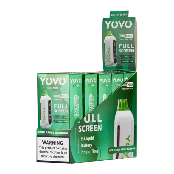 BUY 1 GET 1 FREE Sour Apple Rainbow YOVO Ultra 18000 | Vape Amazon India Yovo